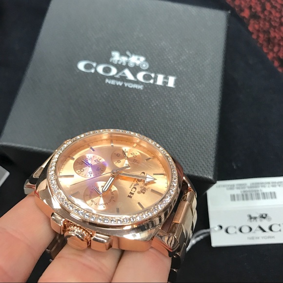 Coach boyfriend Swarovski rose gold tone watch - Picture 7 of 7